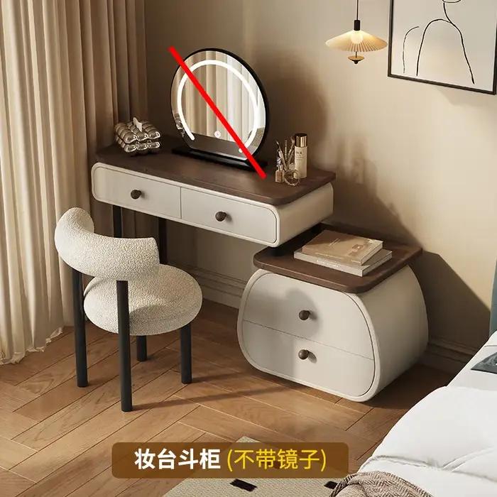 Coiffeuse en bois avec miroir LED et tiroirs de rangement pour chambre d'hôtel et de maison