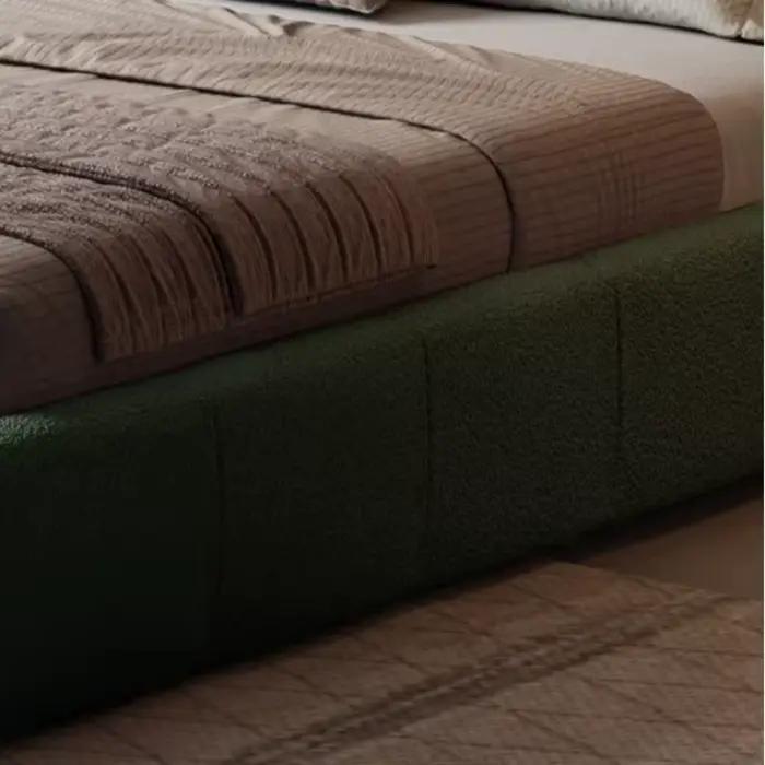 Décoration de lit double en tissu cachemire d'agneau pour couples
