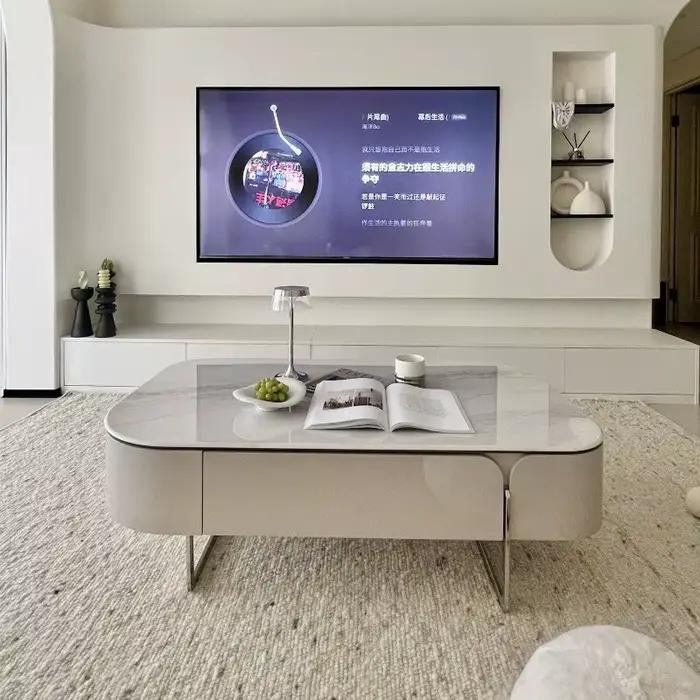 Table basse italienne avec tiroirs de rangement