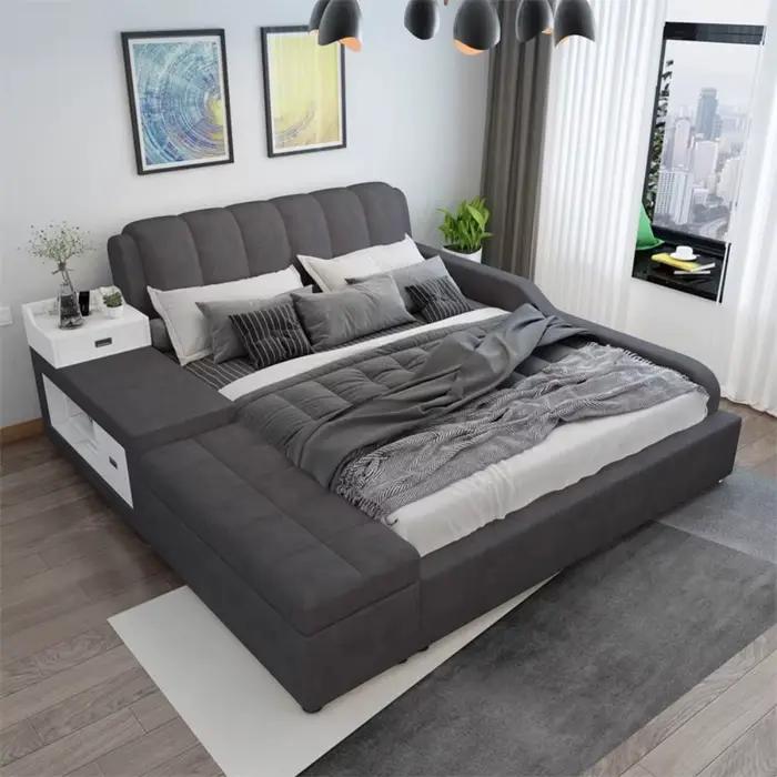 Lits De luxe modernes Double minimaliste Unique cadres De lit rembourrés dormir Cama De Lujo Para dortoir accessoires pour la maison