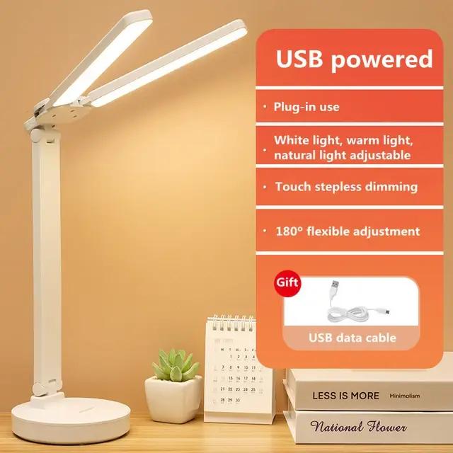 Lampe de bureau LED 3 niveaux Dimmable tactile veilleuse USB Rechargeable Protection des yeux lampe de Table pliable pour chambre chevet lecture