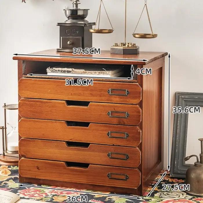 Boîte de rangement à tiroirs en bois