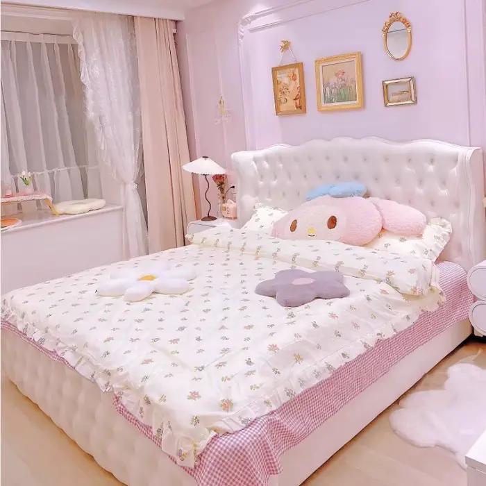 Ensemble de chambre à coucher avec couette de lit esthétique moderne